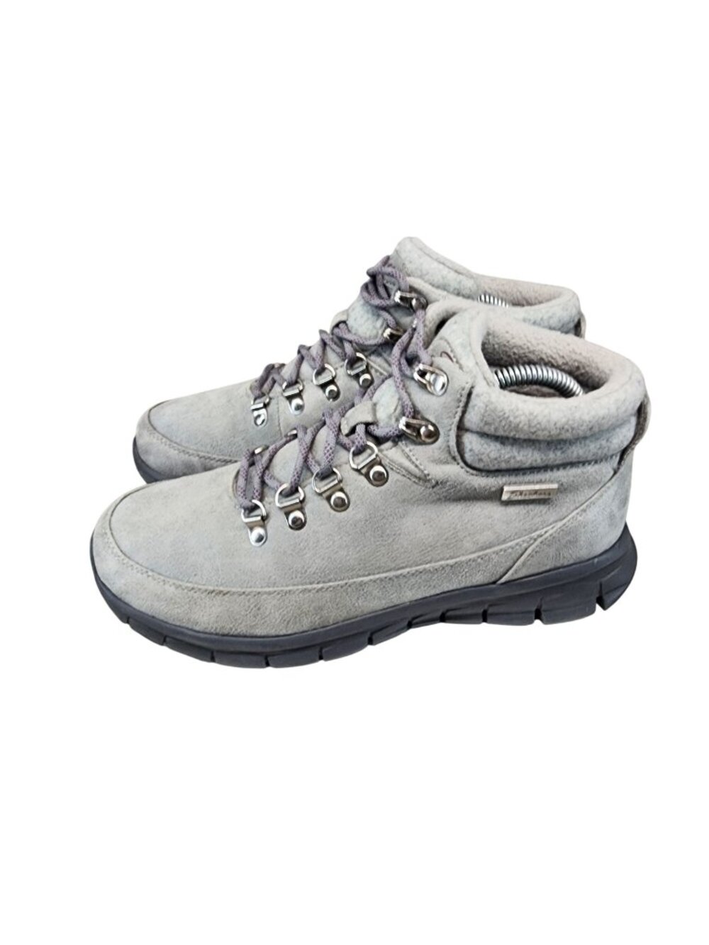 Skechers Shoes Womens Size 9 Gray Faux Suede Lace-Up Ankle Hiker Boots *Read*